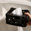 GobekUsa Heart Gemstone Tissue Box & Paper Towel Holder: Desktop Storage & Home Décor