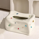 GobekUsa Heart Gemstone Tissue Box & Paper Towel Holder: Desktop Storage & Home Décor