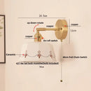 GobekUsa Ceramic LED Wall Lamps Pull Chain Switch Rotate Copper Vanity Light