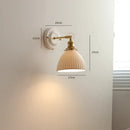 GobekUsa Ceramic LED Wall Lights Fixture with Copper Arm for Bedroom Living Room