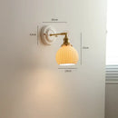 GobekUsa Ceramic LED Wall Lights Fixture with Copper Arm for Bedroom Living Room