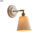 GobekUsa Ceramic LED Wall Lights Fixture with Copper Arm for Bedroom Living Room