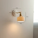 GobekUsa Ceramic LED Wall Lights Fixture with Copper Arm for Bedroom Living Room