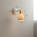 GobekUsa Ceramic LED Wall Lights Fixture with Copper Arm for Bedroom Living Room