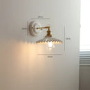 GobekUsa Ceramic LED Wall Lights Fixture with Copper Arm for Bedroom Living Room