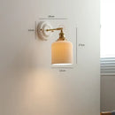 GobekUsa Ceramic LED Wall Lights Fixture with Copper Arm for Bedroom Living Room