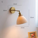 GobekUsa Ceramic LED Wall Lights Fixture with Copper Arm for Bedroom Living Room