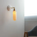 GobekUsa Ceramic LED Wall Lights Fixture with Copper Arm for Bedroom Living Room