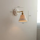 GobekUsa Ceramic LED Wall Lights Fixture with Copper Arm for Bedroom Living Room