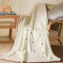 GobekUsa Baby Velvet Embroidered Blanket: Double-Sided Warm Travel Bedroom Sofa Cover