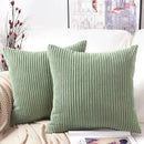Cream corduroy striped cushion cover living room ribbed pillow by Decorbites