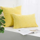 Cream corduroy striped cushion cover living room ribbed pillow by Decorbites