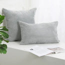 Cream corduroy striped cushion cover living room throw pillow case by Decorbites
