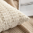 Cream corduroy striped throw pillow covers living room decor by Decorbites