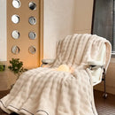 GobekUsa Cozy Bubble Faux Rabbit Fur Blanket: Warm Sofa & Bed Cover for All Seasons