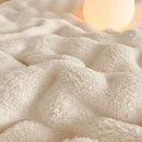 GobekUsa Cozy Bubble Faux Rabbit Fur Blanket: Warm Sofa & Bed Cover for All Seasons