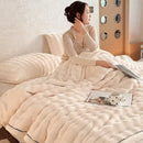 GobekUsa Cozy Bubble Faux Rabbit Fur Blanket: Warm Sofa & Bed Cover for All Seasons