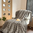 GobekUsa Cozy Bubble Faux Rabbit Fur Blanket: Warm Sofa & Bed Cover for All Seasons