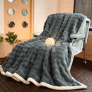 GobekUsa Cozy Bubble Faux Rabbit Fur Blanket: Warm Sofa & Bed Cover for All Seasons