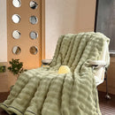 GobekUsa Cozy Bubble Faux Rabbit Fur Blanket: Warm Sofa & Bed Cover for All Seasons