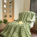 GobekUsa Cozy Bubble Faux Rabbit Fur Blanket: Warm Sofa & Bed Cover for All Seasons