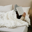 GobekUsa Cozy Chenille Chunky Knit Blanket - Soft Decorative Throw for Bed, Sofa, Living Room - Summer Quilt or Rug Alternative