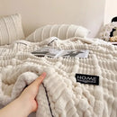 GobekUsa Cozy Faux Rabbit Plush Blanket for Autumn/Winter - Soft Milk Velvet Nap Blanket
