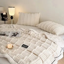GobekUsa Cozy Faux Rabbit Plush Blanket for Autumn/Winter - Soft Milk Velvet Nap Blanket