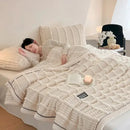 GobekUsa Cozy Faux Rabbit Plush Blanket for Autumn/Winter - Soft Milk Velvet Nap Blanket