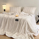 GobekUsa Cozy Faux Rabbit Plush Blanket for Autumn/Winter - Soft Milk Velvet Nap Blanket