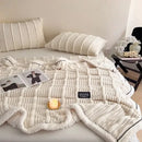GobekUsa Cozy Faux Rabbit Plush Blanket for Autumn/Winter - Soft Milk Velvet Nap Blanket