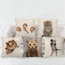 Cream cute cat face decorative cushion cover living room pillow by Decorbites