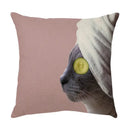 Cream cute cat face decorative cushion cover living room pillow by Decorbites