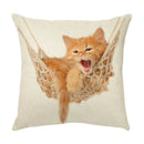 Cream cute cat face decorative cushion cover living room pillow by Decorbites