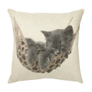 Cream cute cat face decorative cushion cover living room pillow by Decorbites