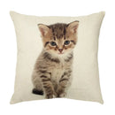 Cream cute cat face decorative cushion cover living room pillow by Decorbites