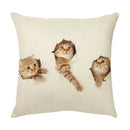 Cream cute cat face decorative cushion cover living room pillow by Decorbites