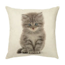 Cream cute cat face decorative cushion cover living room pillow by Decorbites