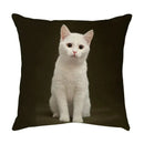 Cream cute cat face decorative cushion cover living room pillow by Decorbites