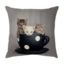 Cream cute cat face decorative cushion cover living room pillow by Decorbites