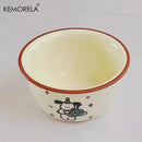 Cream dog illustration carton ceramic soup bowls dining room kitchen by Decorbites