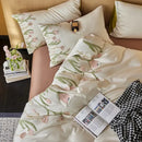 GobekUsa 4-Piece Egyptian Cotton Tulip Towel Embroidery Bedding Set