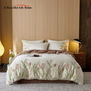 GobekUsa 4-Piece Egyptian Cotton Tulip Towel Embroidery Bedding Set