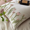 GobekUsa 4-Piece Egyptian Cotton Tulip Towel Embroidery Bedding Set
