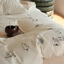 GobekUsa Brushed Volcanic Fleece Bedding Set: Luxe 100% Cotton Duvet Cover & Pillowcases