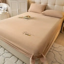 GobekUsa Cozy Velvet Fitted Sheet: Thick Warm Bed Cover for Bedroom Living Room