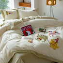 GobekUsa Embroidered Milk Fleece Winter Bedding Set for Warmth & Cozy Comfort