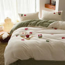 GobekUsa Embroidered Milk Fleece Winter Bedding Set for Warmth & Cozy Comfort