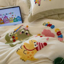 GobekUsa Embroidered Milk Fleece Winter Bedding Set for Warmth & Cozy Comfort