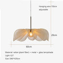 GobekUsa Cream Fabric Flower Chandelier LED Dining Table Hanging Lamp